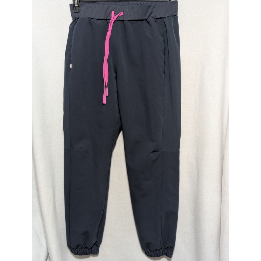 FIGS Zamorra Jogger Scrub Pants Womens Graphite Gray Pink Drawstring 26 Waist